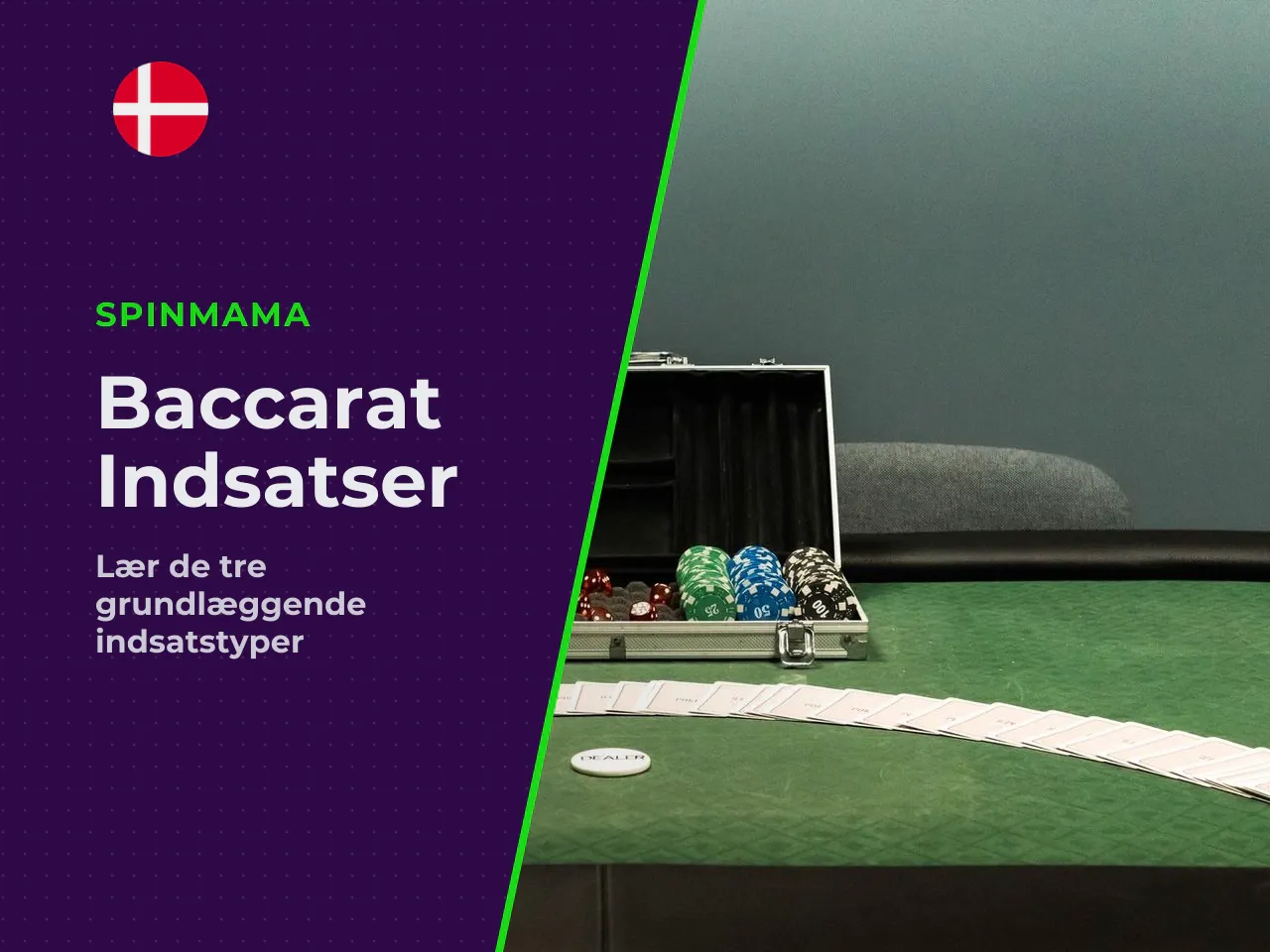 Indsatstyperne Player, Banker og Tie. Kort